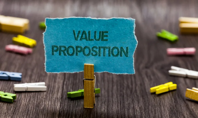 Text sign showing Value Proposition